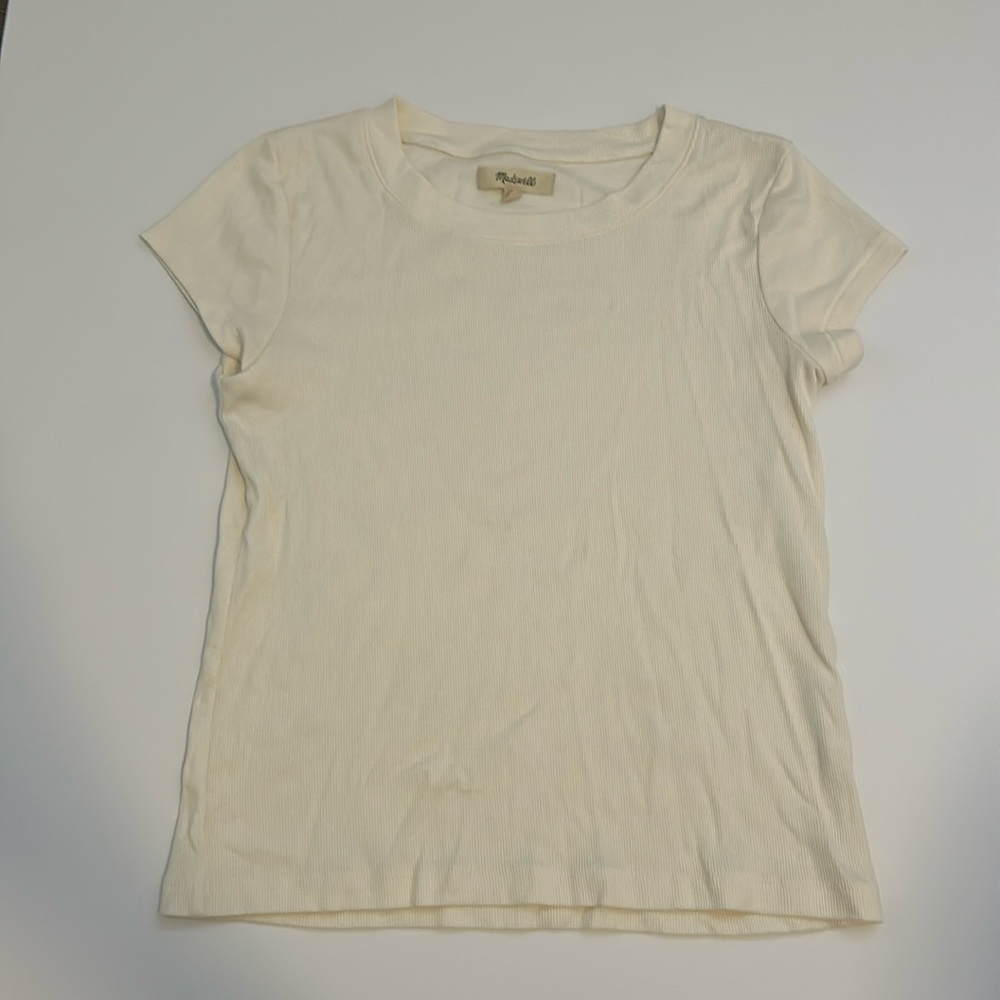 Cream, Madewell, Ribbed T-Shirt.
